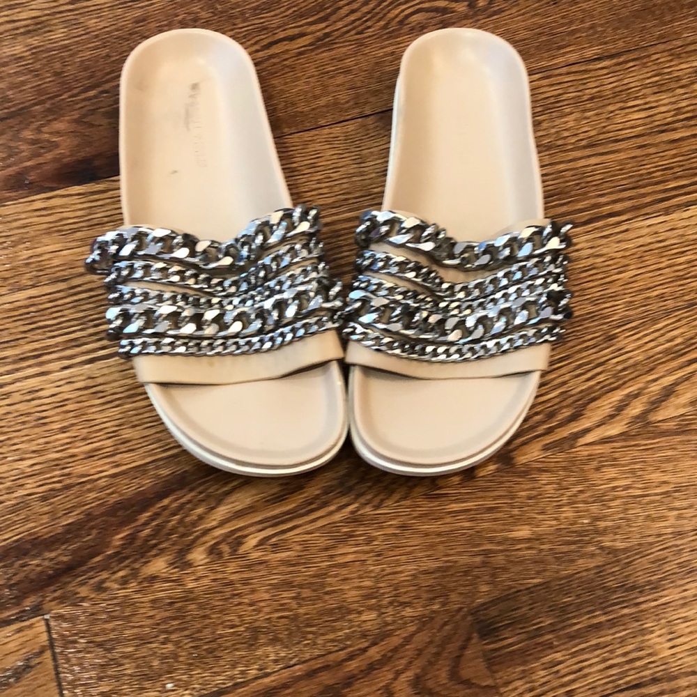 Kendall & Kyle beige leather slides sz 9.5